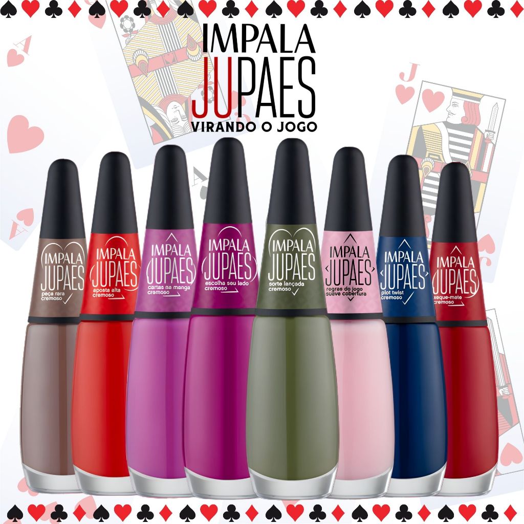 Kit 8 Esmaltes Impala Ju Paes Virando o Jogo Nova Coleção Esmalte Manicure Atacado