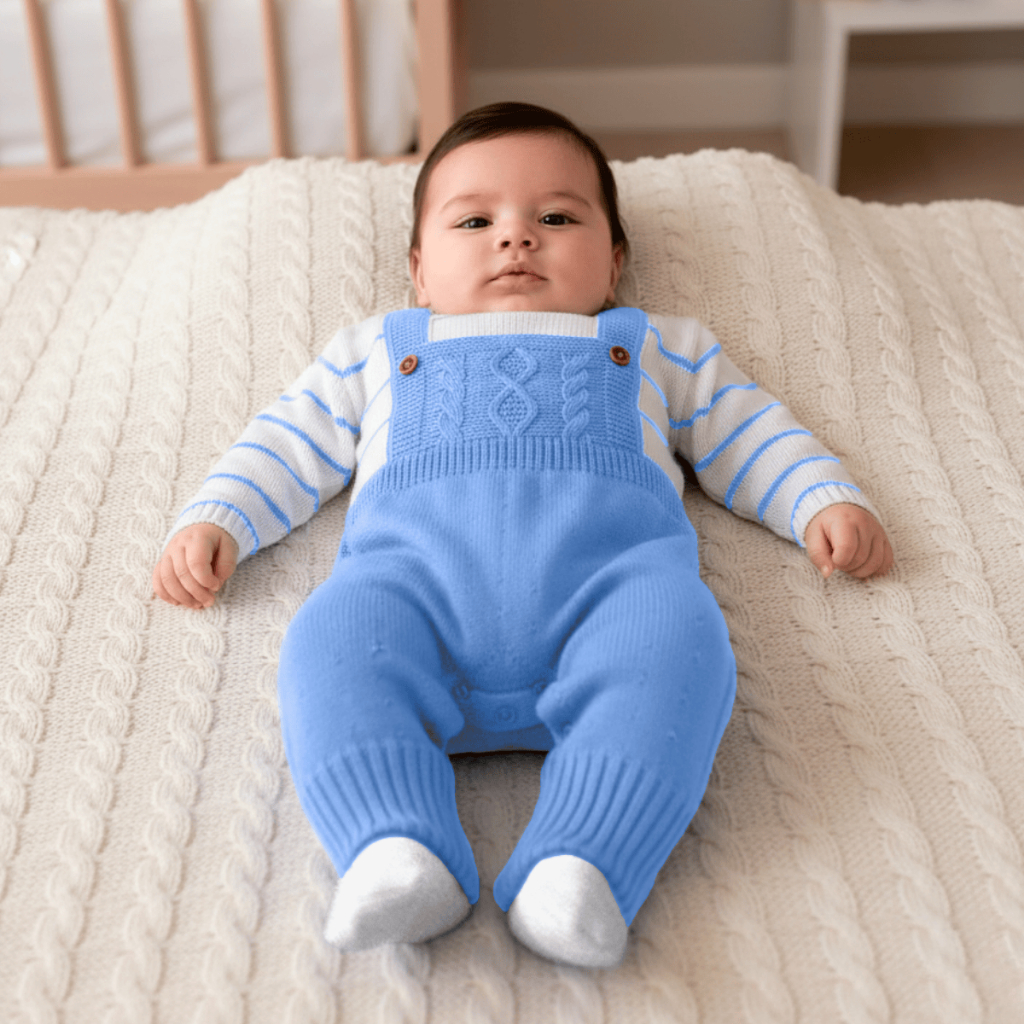 Macacão Bebê Menino e Menina Manga Longa Tricot Premium Jardineira Recém Nascido  Saia Maternidade