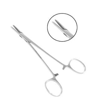KIT 15 UNI .  PORTA AGULHA 15 CM  /   15 UNI PINÇA  PINÇA DISSEC. C/ SERR. RETA 14,5 CM