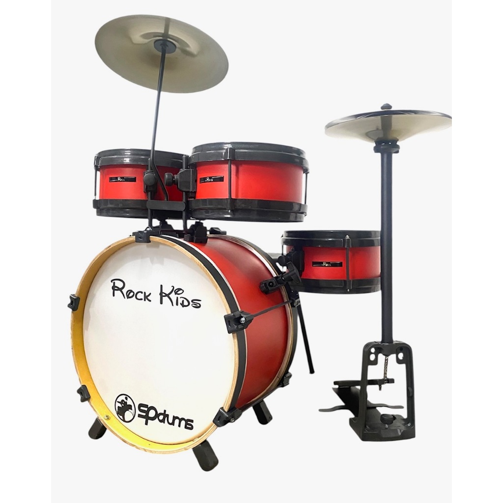 Bateria Musical Acústica Infantil Rmv Rock Kids Com Chimbal