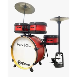 Bateria Musical Acústica Infantil Rmv Rock Kids Com Chimbal