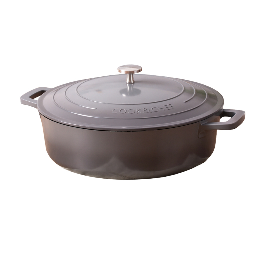 Caçarola Baixa 4,6L 28cm com Tampa Cook&Chef Para Fogões Tradicionais Elétricos Indução - Mimo Style