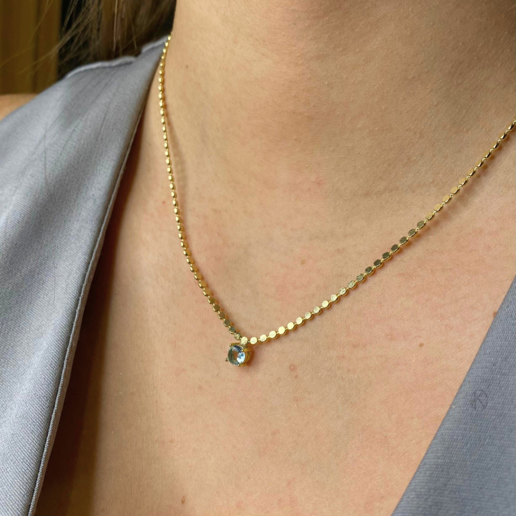 Colar Veneziana Medalhinhas com Ponto de Luz – Banhado a Ouro 18k