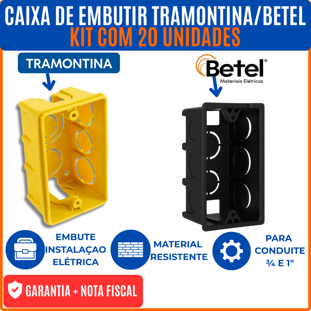 Caixa de Luz 4x2 Embutida Para Tomadas, Interruptores e Fios
