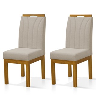 Conjunto 2 Cadeiras Blend Para Mesa De Jantar Linho Esfodada Pés Em Madeira em Oferta na Shopee
