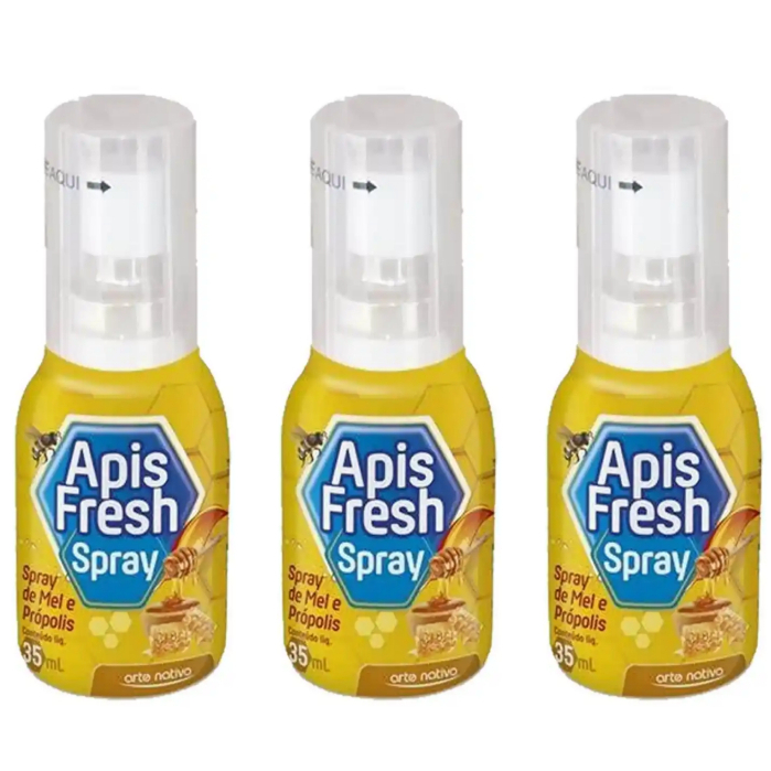 Kit 3x Aromatizante Bucal Mel e Própolis Spray Apis 35ml Fresh Arte Nativa