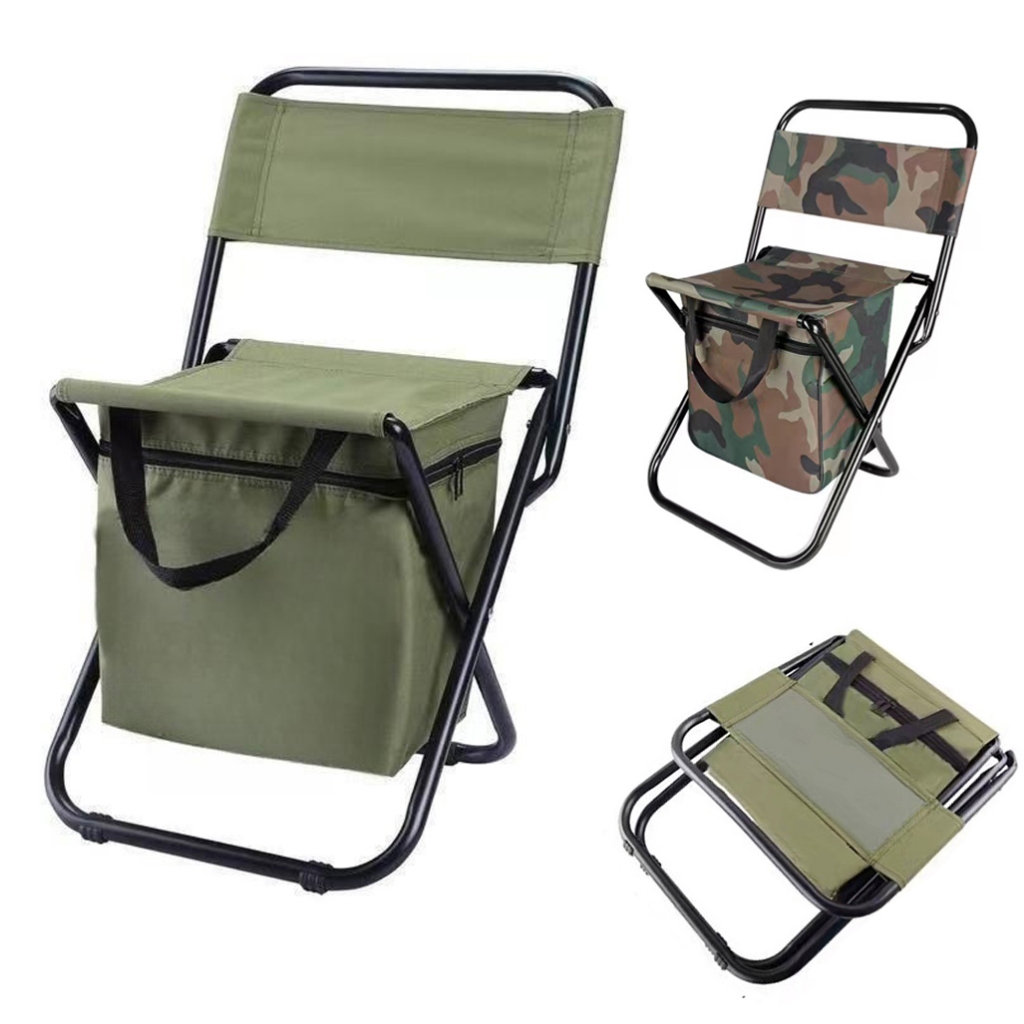 Cadeira Dobrável Com Porta de Metal Portátil Impermeável Pesca Praia Acampamento trilha com Bolsa