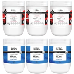 Kit Dagua Natural 3x Creme Massagem Neutro 650g + 3x Creme Redutor Pimenta Negra 650g