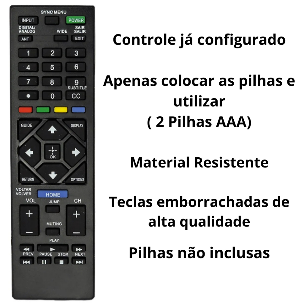 Controle Remoto Tv Lcd Led Rm-yd093 Sony Bravia Le 7062