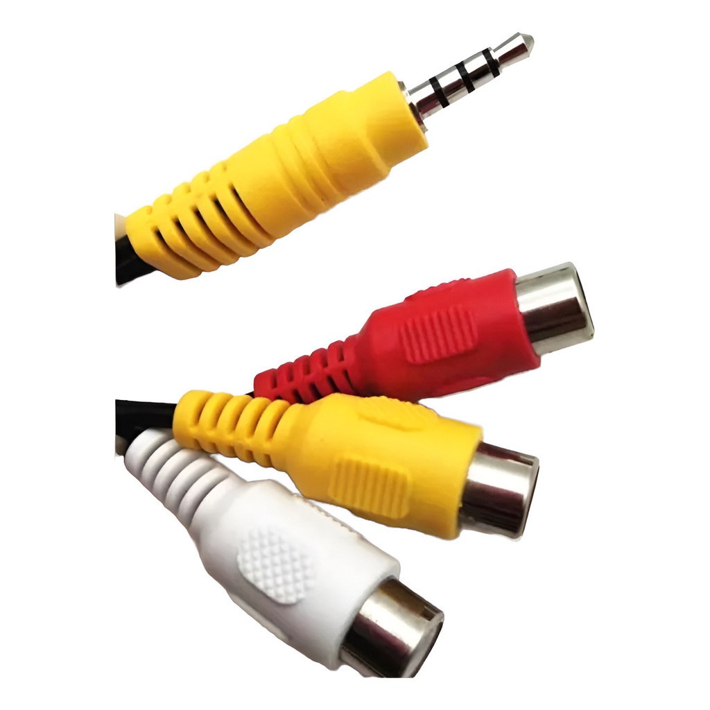 Cabo Adaptador P2/P3 para RCA Áudio e Vídeo (AV) - Ideal para DVD, TV, Projetores e Outros Dispositivos — imagem 2 de 2