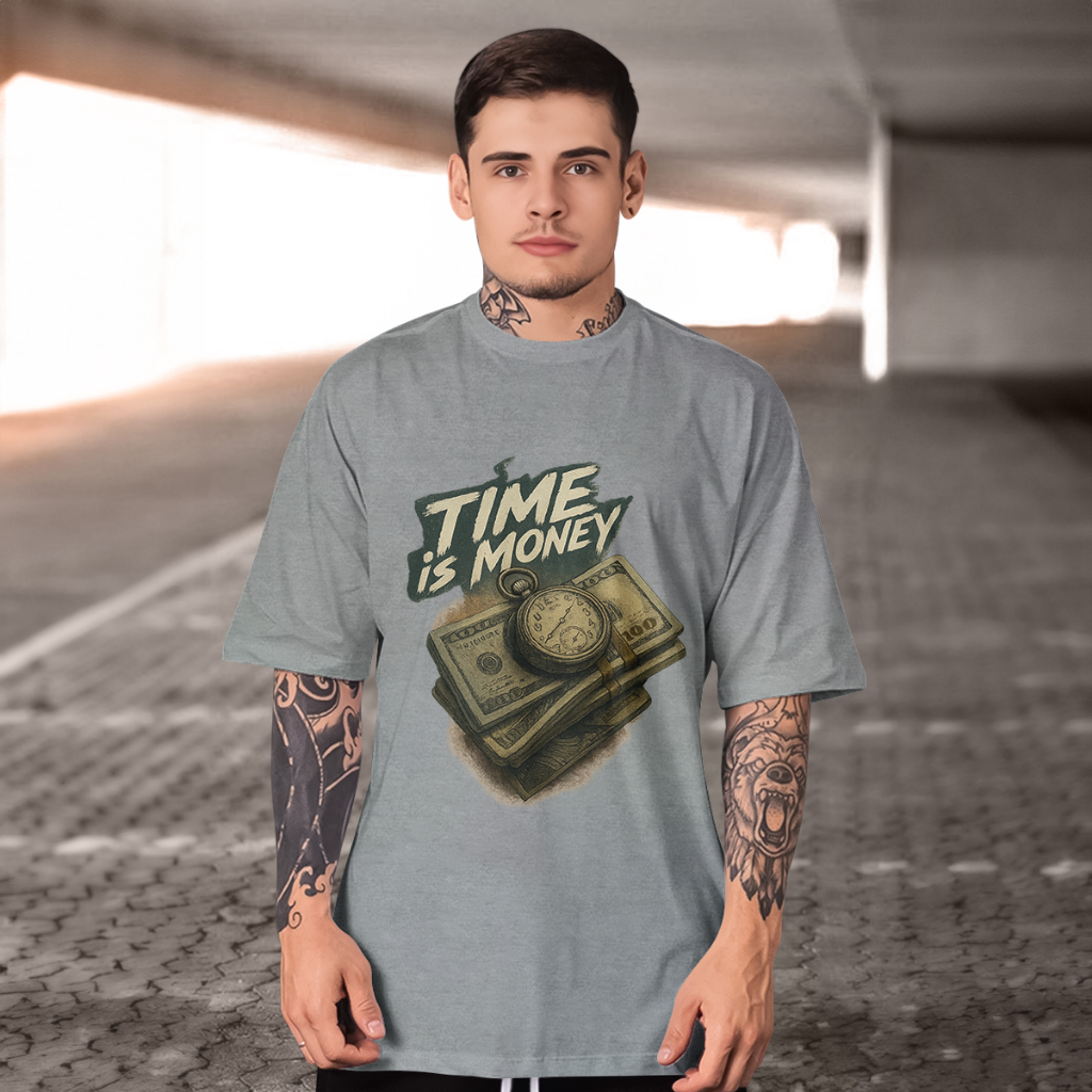 Camiseta Relógio do valor 100% Algodão Premium
