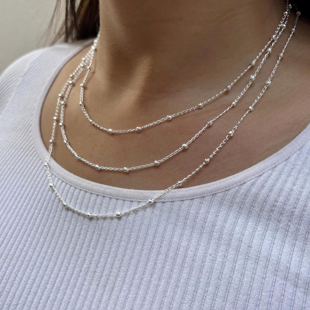 Colar Bolinha Prata 925 Grumet Feminina Delicada Mulher Moderno Casual em Oferta na Shopee