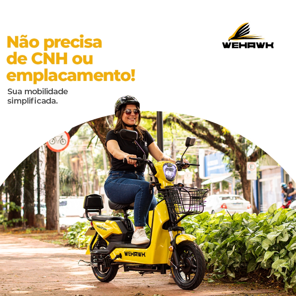 Scooter Elétrica Scooter WeHawk 500W Basket WX-03 – Sem CNH e Emplacamento com Bateria Removível 🇧🇷 em Oferta na Shopee