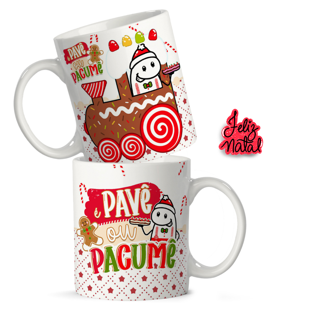 Caneca Presente Divertido Natal Pavê Pra Cumê Natalina Flork