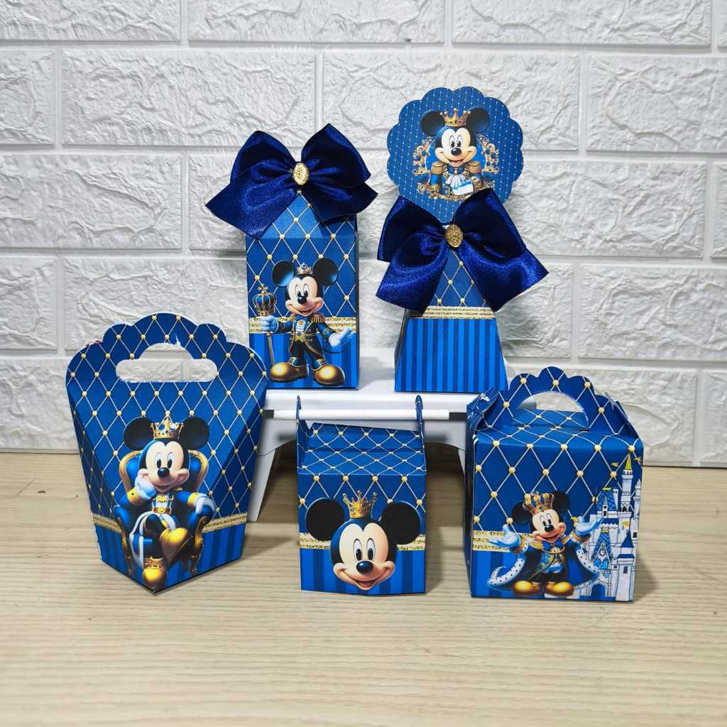 Kit Personalizados caixinhas MICKEY REALEZA PRÍNCIPE Lembrancinha aniversário-Festa PEGUE E MONTE