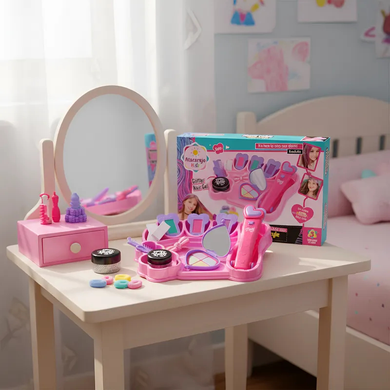 Kit Brinquedo Mechas Coloridas Chapinha Pinte o Cabelo Salão De Beleza Camarim Infantil Guedes