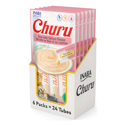 Kit 6 Unidades Churu - Gatos -  Atum e Salmão (24 Sachês 14gr)