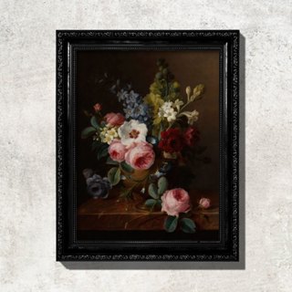 Quadro - Natureza-Morta Sobre Mármore - Cornelis van Spaendonck - Com Moldura em Oferta na Shopee