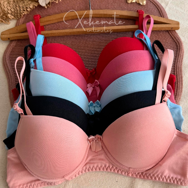 Kit Sutiãs com Bojo Basico Dia a Dia Conforto Lingerie Feminina Mulher Soutien Clean em Oferta na Shopee