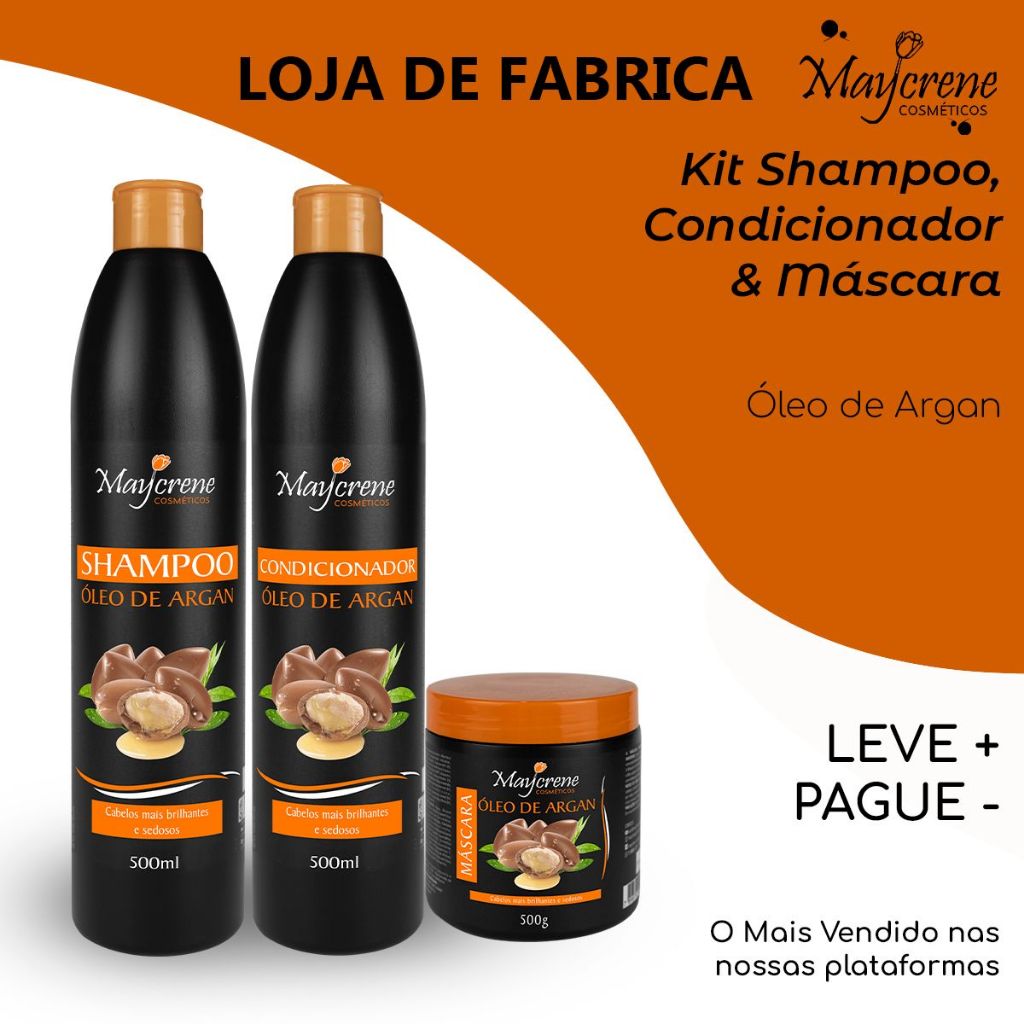 Kit Óleo de Argan Maycrene 500ml
