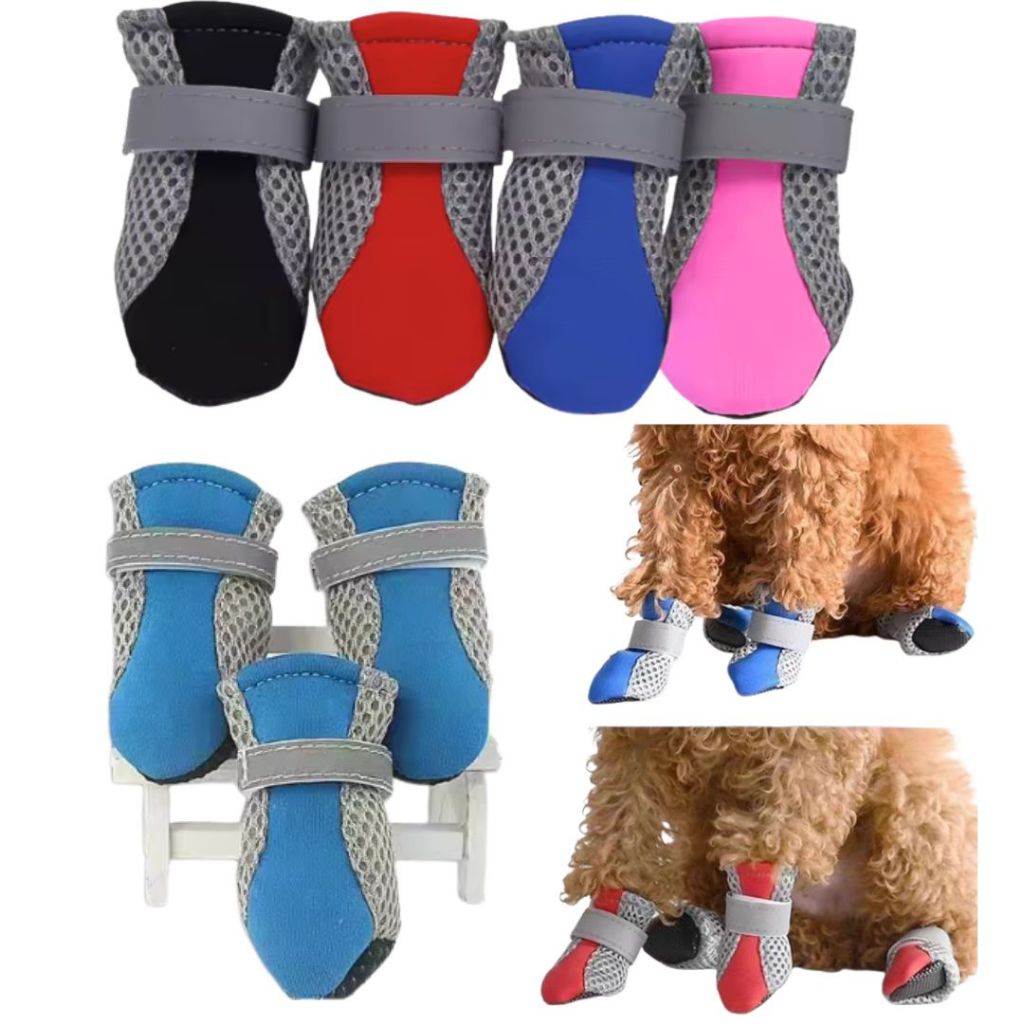 Kit 4 Sapatos Bota Protetora Antiderrapante Respirável Para Cachorro e Gato Pet LR-0319 em Oferta na Shopee