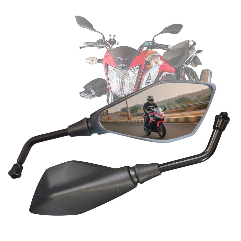 Par Retrovisor Modelo Kawasaki Z400 Haste Longa Rosca Honda em Oferta na Shopee