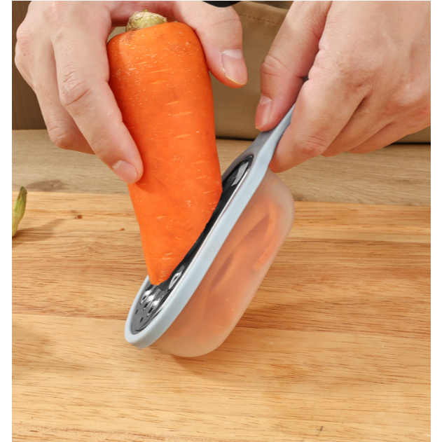 Mini Ralador Manual de Aço Inox para Alho e Temperos + Coletor, Suporte de Plástico e Compartimento Auxiliar para Armaze em Oferta na Shopee