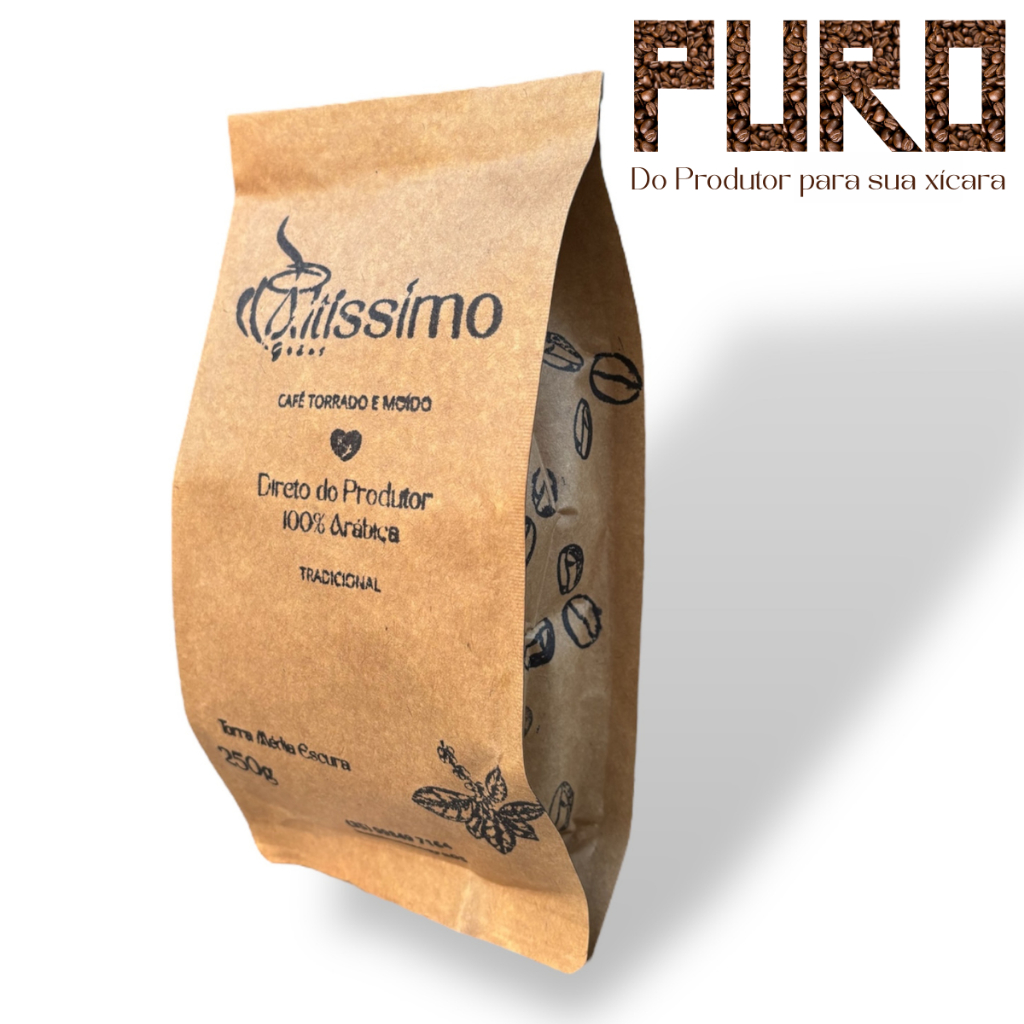 Café Tradicional Torrado e Moído 100% Arábica 250g Artesanal Direto do Produtor Sul de Minas! em Oferta na Shopee