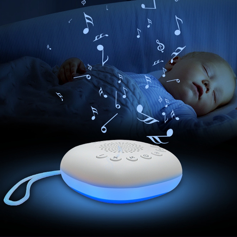 Aparelho Portátil de Ruído Branco com 20 Sons, Luz Noturna e Timer - Acalma Bebês, Crianças e Adultos para Dormir em Oferta na Shopee