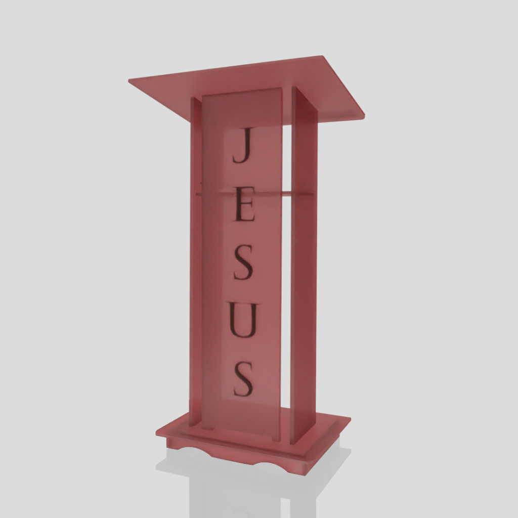 Pulpito de Acrilico Fume Resistente Bonito com Led - Igrejas e Eventos NF Incluso