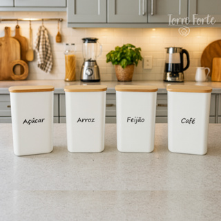 Pote Hermético Tampa De Bambu Porta Mantimentos Potes Para Mantimentos 2,3L em Oferta na Shopee