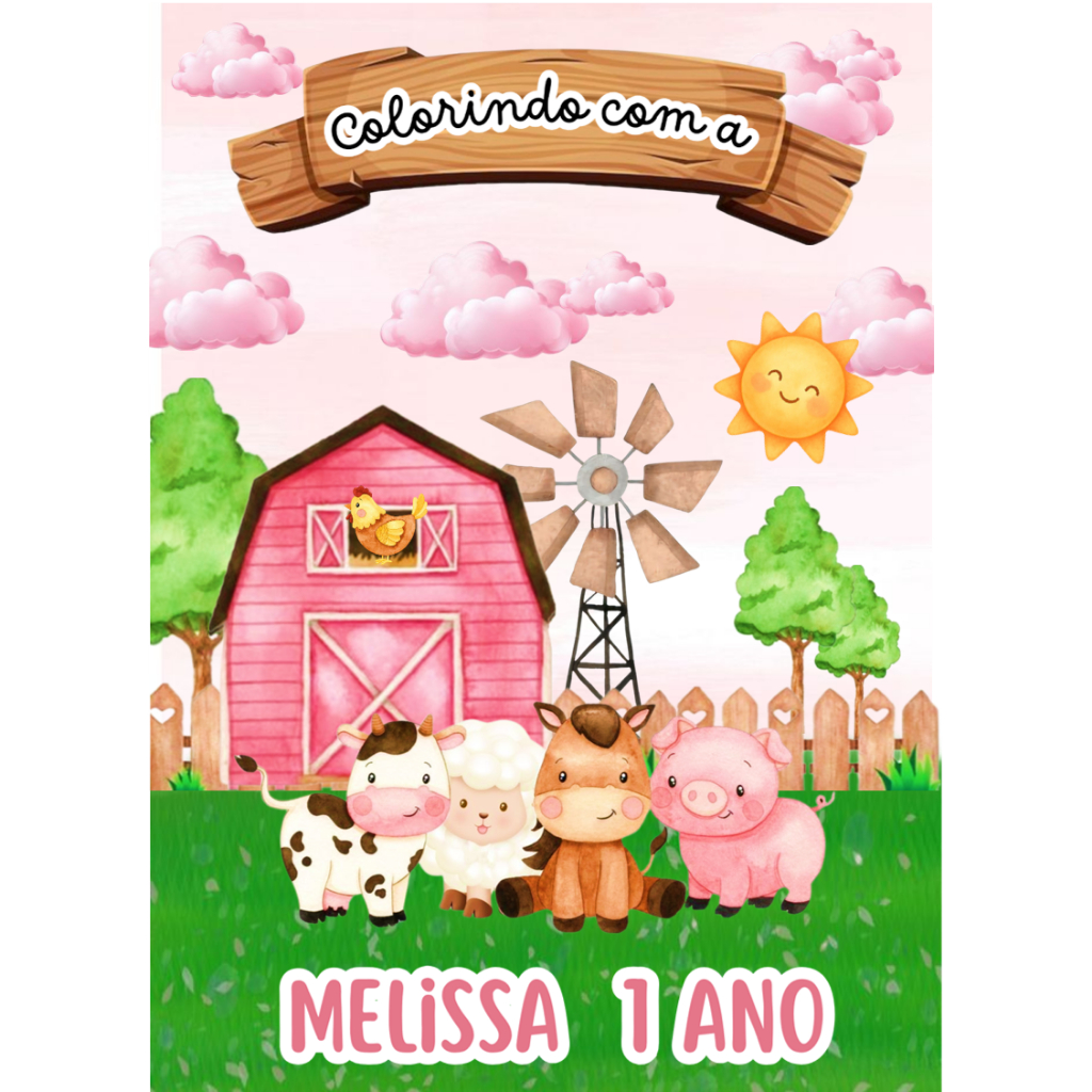 KITS 10-15-20-25-30 Livro de Colorir FAZENDINHA - AZUL ROSA - Lembrancinha - Personalizados em Oferta na Shopee