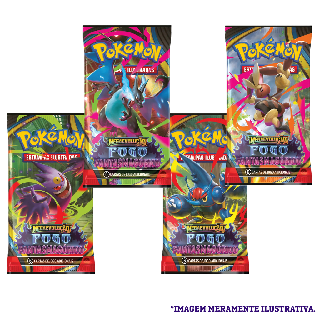 Pacote Booster Unitário Pokémon Varias Coleções - 6 Cartas