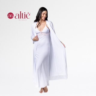 Kit Robe Noiva Roupão Camisola Amamentação Longa Maternidade Luxo em Oferta na Shopee