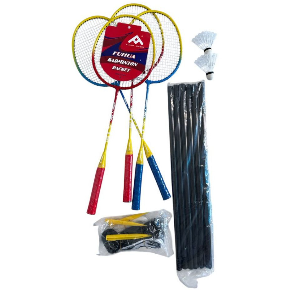 Kit Badminton 4 Raquetes 2 Petecas 1 Rede Profissional Aluminio em Oferta na Shopee