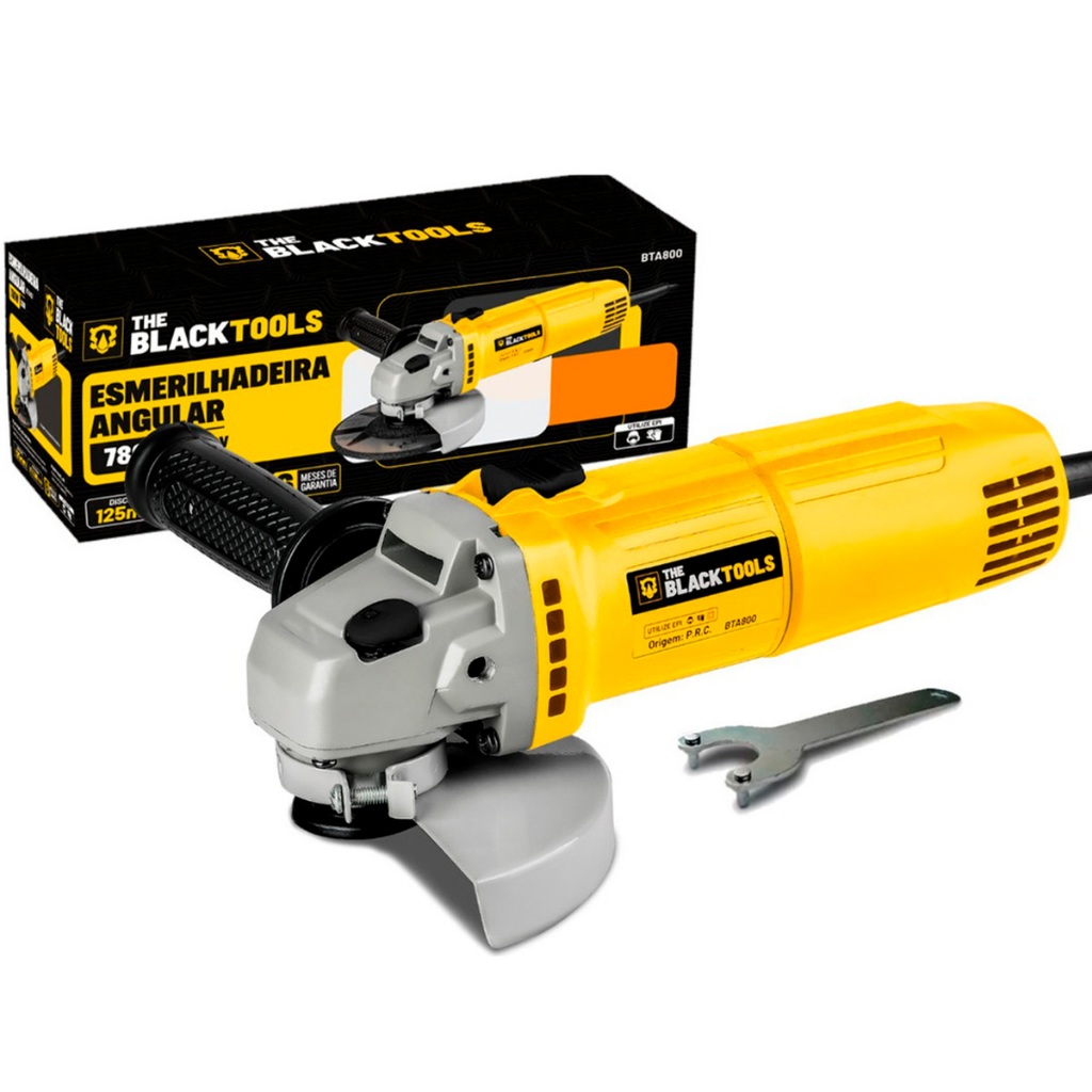 Esmerilhadeira Lixadeira Angular 780w 115mm 4.1/2 11000rpm Bta800 The Black Tools em Oferta na Shopee
