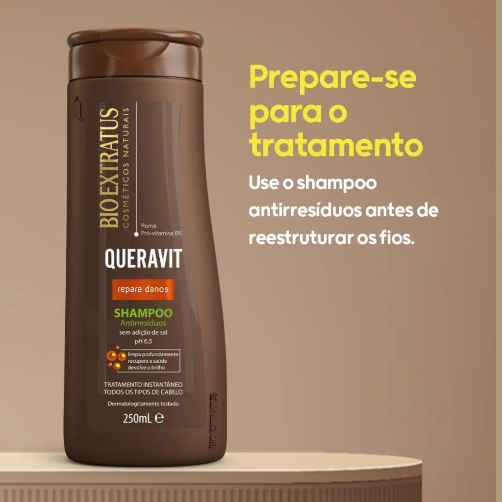 SHAMPOO ANTIRRESIDUOS QUERAVIT REPARA DANOS - BIO EXTRATUS 250ML