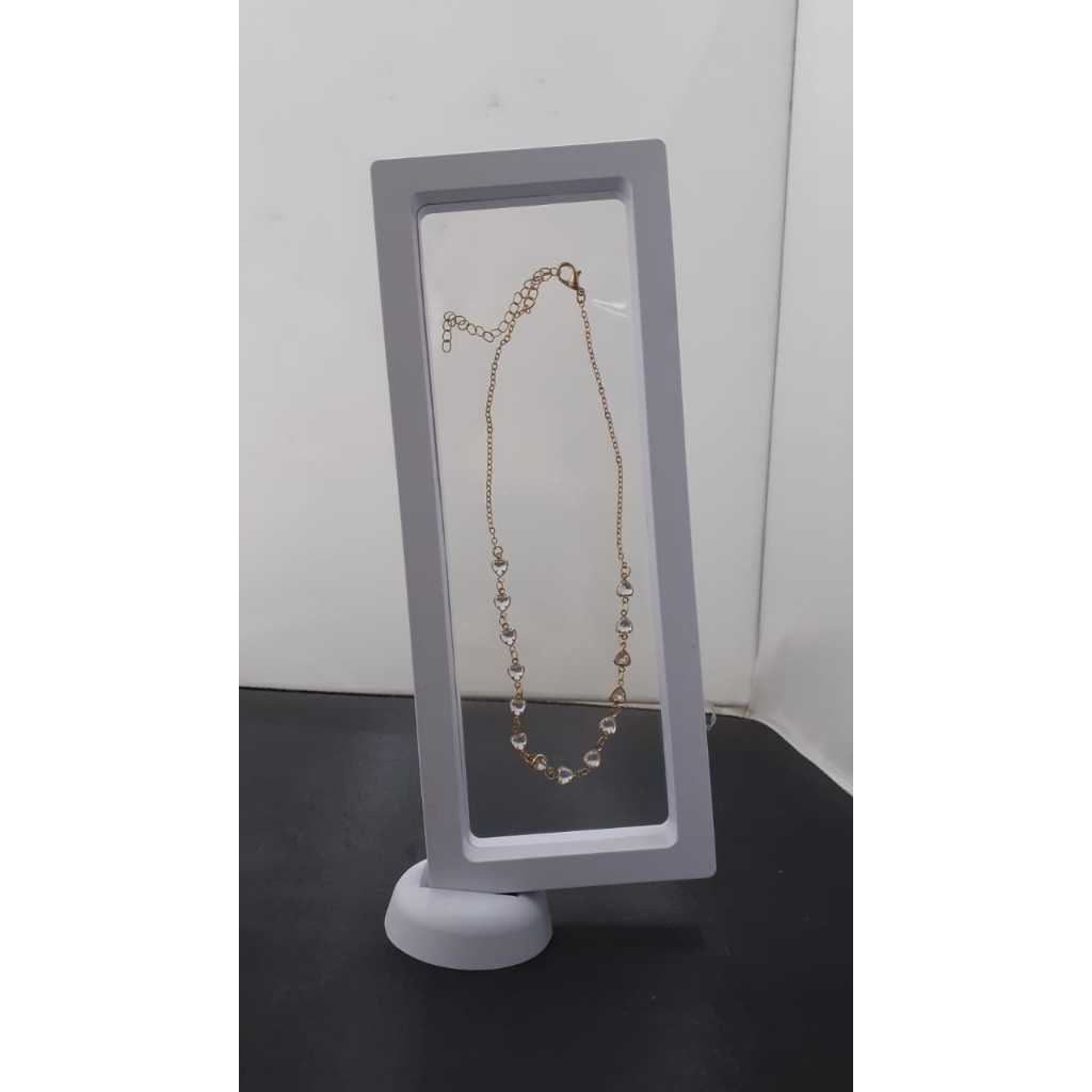Expositor de joias e bijuterias 3D caixa moldura flutuante transparente em Oferta na Shopee