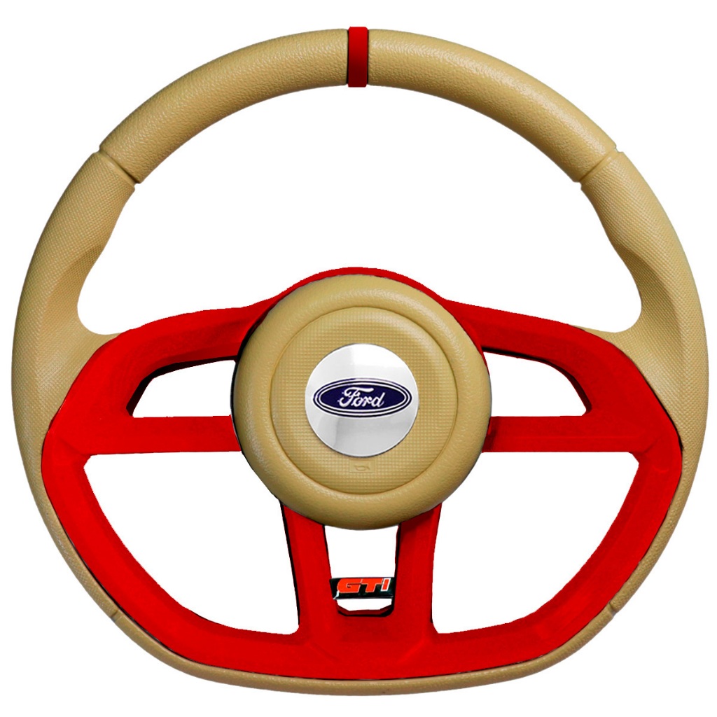 Volante Esportivo Bege Vermelho Gti Ford Del Rey Pampa