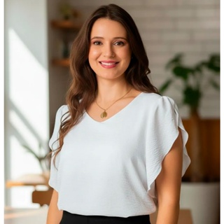 Blusa Blusinha Feminina Social Manga Morcego Alê Vieira em Oferta na Shopee