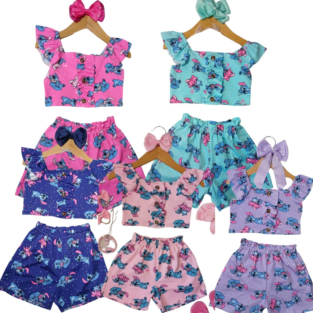 Conjunto Feminino Regata Estampado em Suplex Alcinhas com babado Tamanhos e Cores Variados