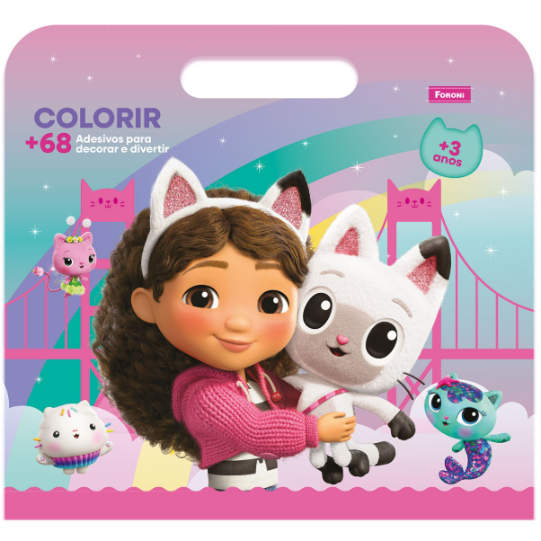 Livro Colorir Com Adesivo Gabby Mágica - Foroni