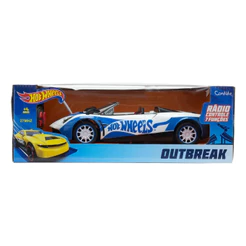 Veiculo Outbreak Rc 7 Func Pilhas Hot Wheels Azul - Candide 4511