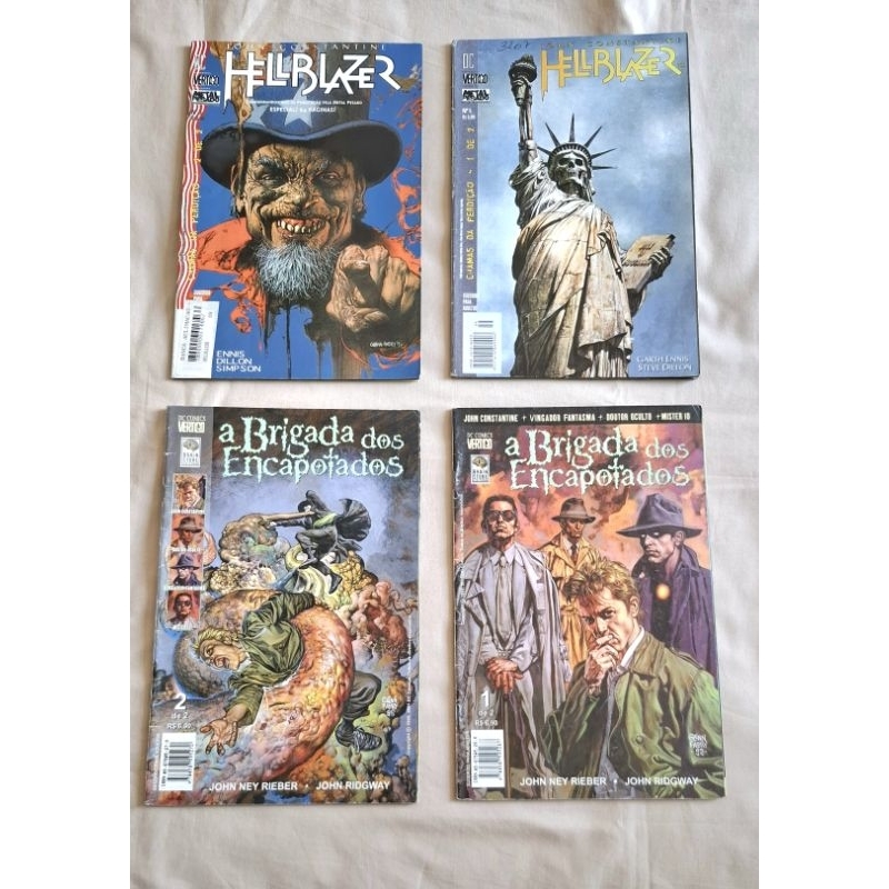 Kit 4 Hqs  Hellblazer 1 e 2 - Brigada dos encapotados 1 e 2