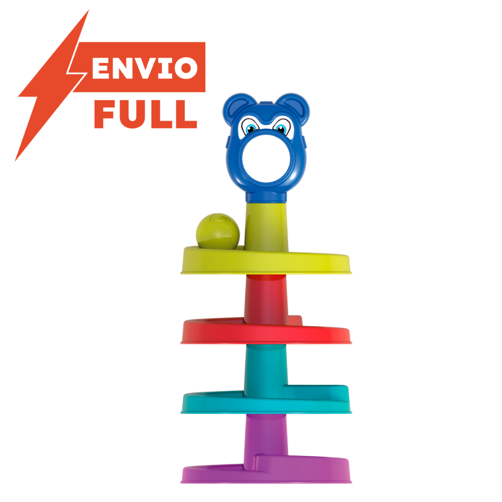 Escorrega Ball 36cm - Torre Brinquedo Com bola Que faz Barulhinho - 4 voltas - Desenvolvimento Infantil QUEEN SHOP