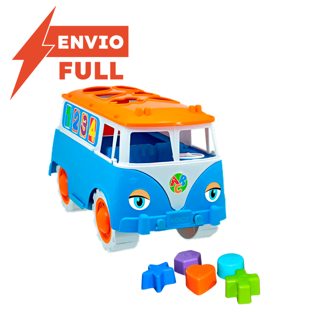 Kombi Brinquedo Educativo Menino - Pedagógico Infantil - Com 6 PÇ de Encaixar - INMETRO - QUEEN SHOP em Oferta na Shopee