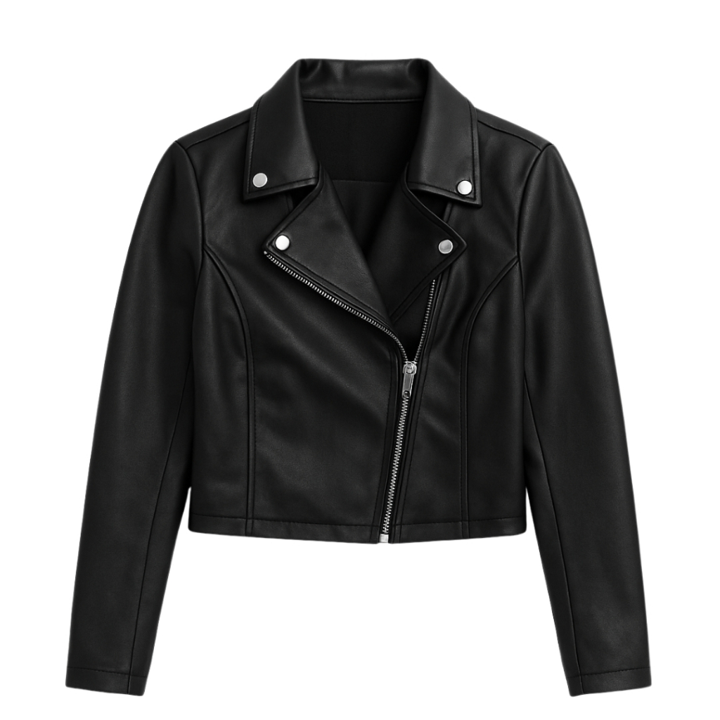 Jaqueta De Couro Feminina Com Ziper Inverno Elegante Mila