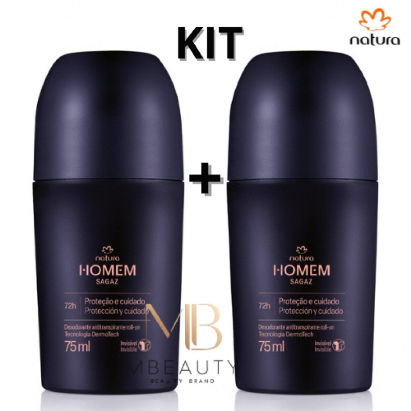 Natura Homem Sagaz Desodorante Roll on Rollon Kit 2 Unidades.