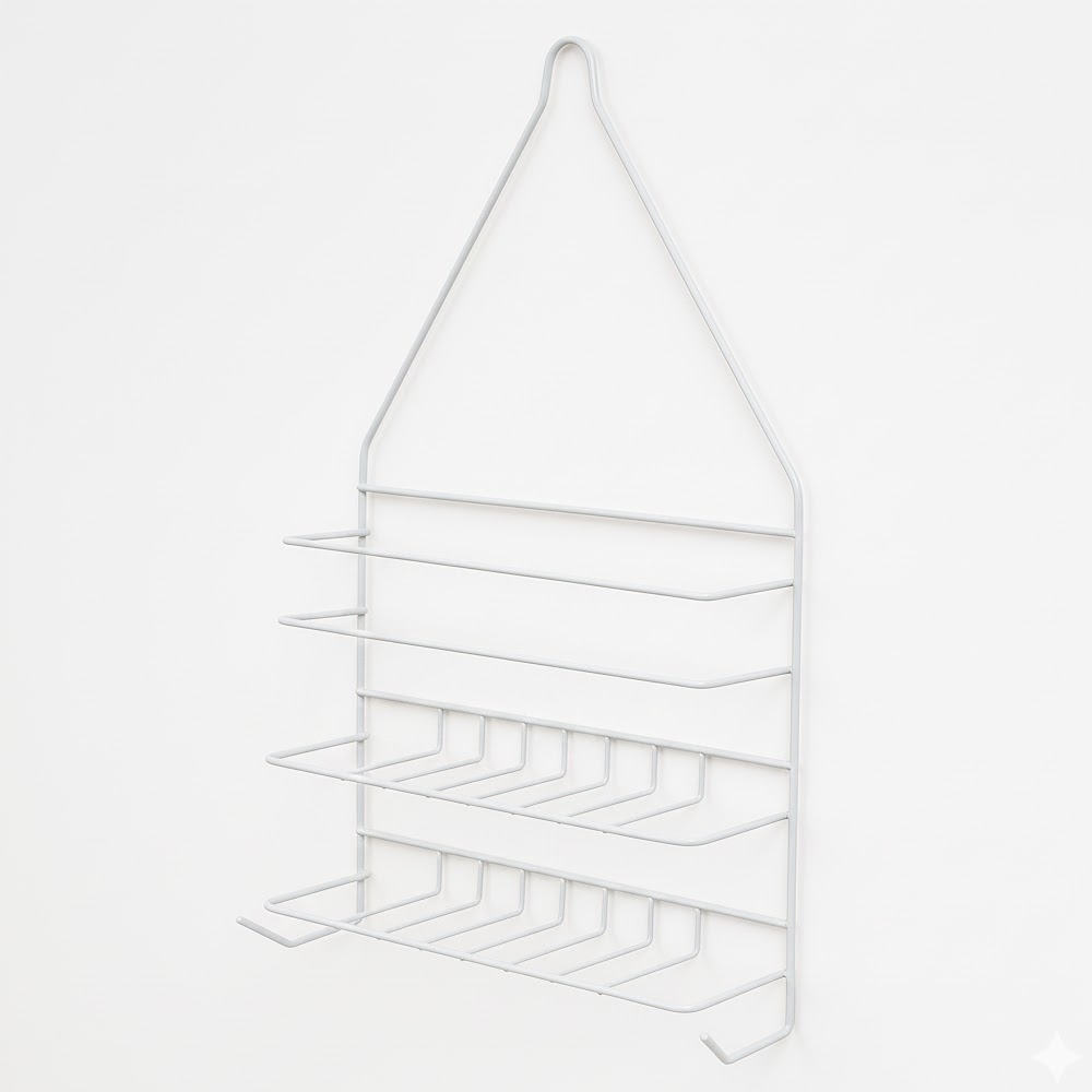 Porta Shampoo Duplo Metal Pintado Branco em Oferta na Shopee