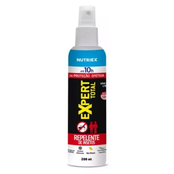 Spray Repelente de Insetos Expert Total Family 10 Horas Deet 200ml Nutriex Profissional